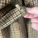 Ralph Lauren Wool Jacket Womens 16 Brown Houndstooth Plaid Equestrian Riding Zip Photo 4