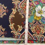 Johnny Was  Indi Flower Henley Tee Navy Brown Red Floral 95% Bamboo Boho Fall XS‎ Photo 7