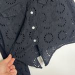 ZARA Black Boxy Eyelet Long Sleeve Jacket Top Photo 5