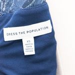Dress the Population | New! Elegant Navy Sophia Dress with Embroidered Sequins Photo 4