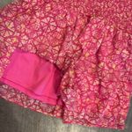 AQUA gold and fuchsia, print, smock, ruffle, mini dress Photo 6
