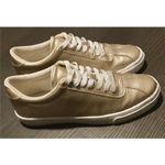 H&M Gold Low Top Metallic Sneakers Tennis Shoes Size 7 Barely Worn Clean Photo 3