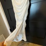 Selfie Leslie Over The Horizon Thick Strap Ruched Midi Dress in White NEW XS Photo 3