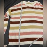 Showa Striped Knit Sweater Rose Pink, White, Khaki, Burnt Red Small NWT White Photo 4