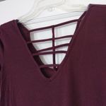 Mudd  Burgundy Strappy Criss Cross Blouse Photo 5