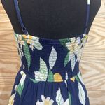 Old Navy Sun Dress Women’s Smocked Tiered Midi Tropical Floral Blue Lined Small Photo 1