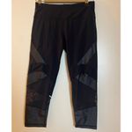 Sweaty Betty  Power Wet Look Mesh And Jersey Leggings Black Crop Sz. S Photo 1
