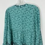 Vineyard Vines  Sea Floral Print Tiered Top Blouse Size XS Long Sleeve Photo 4
