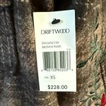 Driftwood  Brown Plaid Jacket with Floral Embroidery Photo 1