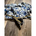 Floral‎ Crop Wrap Top Small White Blue Boho Cottagecore Prairie Italy Mamma Mia Photo 3