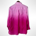 Bella Tu Pink Ombre Linen Button Down Shirt Large Romantic Boho Indie Coastal Size M Photo 5