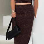 Princess Polly Set hostona printed tank maxi skirt matching womens Brown size 18 Photo 0