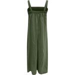NEW Linen Soft Cotton Sleeveless Relaxed Jumpsuit Adjustable Straps L Army Green Size L Photo 4
