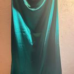 Emerald Green Teal Halter Dress evening prom wedding draped front back stretch M Size M Photo 12