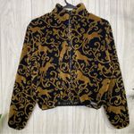 Kerrits  Cropped Equestrian Horse Print Zip Up Fleece Sweater size S Small Photo 2
