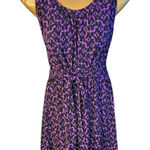 Daisy Fuentes Purple Combo Print Sleeveless Dress Ladies Size L Career Casual Photo 0