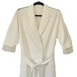 Rime Arodaky Jax Mini Dress Belted Lace Trimmed Crepe Wrap White Size US 6 FR 38 Photo 3
