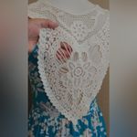 Turquoise Floral Crochet Back Lightweight Flowy Maxi Dress by Gilli Modcloth S Blue Photo 7