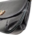 Vintage Judith Leiber exotic skin Karung snakeskin bag Black Photo 4