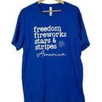 Boutique  Royal Blue July 4th USA America Short Sleeve T-Shirt L Photo 0