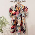 En Saison Floral Quilted Puff Sleeve Baby Doll Mini Dress Size Small NWT Blue Photo 7