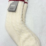 Hunter Cream Cable Knit Socks with Striped Cuff Photo 0
