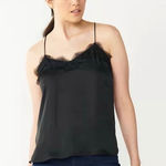 Nine West  Black Lace Trim Cami Tank Top Blouse Women's XXL Photo 0