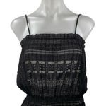 ZARA  Women's Black Knit Lace Smocked Peplum Sleeveless Cami Crop Tank Top Size M Photo 0