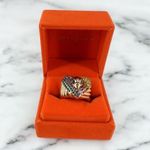Kurt Geiger NWT Multi-color Crystal Eagle Ring Large Size 9 Rainbow Pave Photo 3