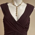 Tadashi  Collection Brown Shell 100% Silk Chiffon V-Neck Twist Front Sz 12 Photo 5