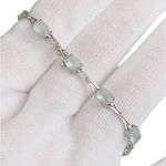 10K 10KT White Gold Aquamarine bracelet Photo 1