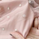 Adrianna Papell  • Metallic Clip Dot Gown blush pink flutter sleeve surplice Photo 7