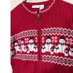 Croft & Barrow Red Snowman Fair Isle Knit Zipper Front Cardigan Sweater XL Photo 1