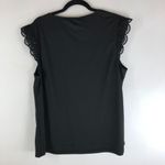 Bloomchic  Solid Scalloped Trim Contrast Lace Cap Sleeve Tank Top Black 14-16 Photo 3