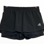 Adidas Climalite 2 in 1 Shorts Built in Spandex 3 Stripe Logo Black Small Photo 1