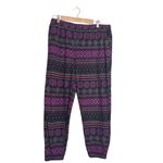 Cuddl Duds Pink Purple Patterned Fleece Cozy Aztec Jogger Pajama Pants Photo 1