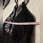 Apt. 9  Tankini - swim top - black with multi color floral embroidery - Medium Photo 8