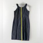 Anthropologie  Postmark Oleander Black Appliqué Lace floral Linen sheath dress 10 Photo 9