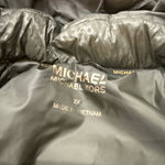 Michael Kors Women's Green Leopard Puffer Jacket with Faux Fur Hood 2X Photo 6