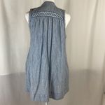 Free People Denim Blue and White Striped Sleeveless Lace Up Front Top Size XS Photo 5