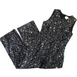 Sézane NWT Sezane Vani Jumpsuit in Noir Black Sequin Back Cutout One-Piece 44 / US 12 Photo 1