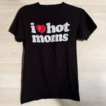 I Love‎ Heart Hot Moms Black White Red Tee Womens Sz S Funny Photo 0
