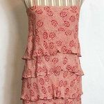 Rachel Mara red floral silk tiered dress size 6 Photo 0