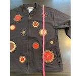 Vtg Timberlea Full Zip Front Sweatshirt Women Medium Black 3D Art To Wear Beaded Photo 9