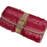 Juicy Couture  Very Pink Clutch Sequins Straw Wallet Photo 0