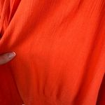 Crown & Ivy  Tunic Top Sz XXL Orange Embroidered Peasant Boho Lightweight Vibrant Photo 4