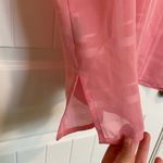 Liz Baker Vintage women’s bubblegum pink sheer plaid button up shirt size 10 Photo 6