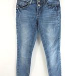Indigo Rein Womens Jeans Skinny Distressed Anklet Raw Hem Stretch 5 Photo 0