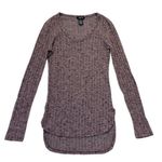 Rue 21 Ribbed V-neck T-shirt Size XS heather purple plum long sleeve tee Photo 0
