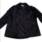 Madison Jacket Black Faux Fur Tipped Fox Open Front Swing Jacket Coat Small Photo 5